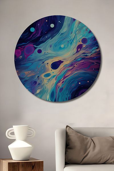 Teona Ahşap Nebula Cosmic Decorativ Lemn MDF Rotund Casa, Locul de Muncă Pictură Perete