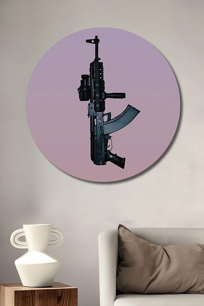 Teona Ahşap Pistol de asalt Modern Lemn MDF Rotund Acasă, Locul de Muncă Pictură Perete