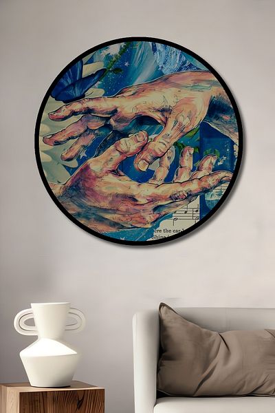 Teona Ahşap Universal Touch Decorativ Lemn MDF Rotund Acasă, Locul de Muncă Pictură Perete