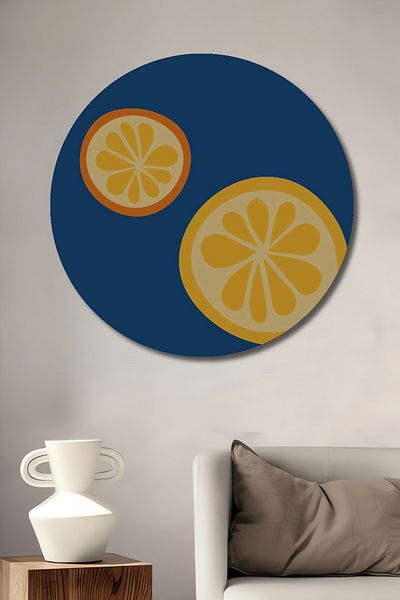 Teona Ahşap Feliere de portocale decorative din lemn MDF rotund pentru pictura de perete acasa, la locul de munca