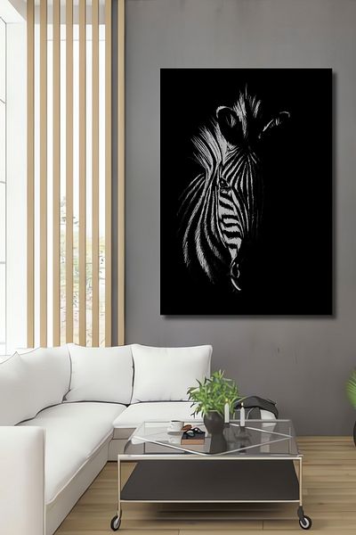 Teona Ahşap Zebra Elegance Decorativ Lemn MDF Dreptunghi Acasă, Locul de Muncă Pictură Perete