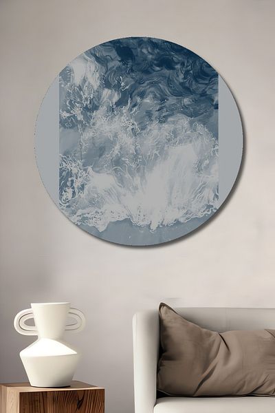 Teona Ahşap Sea Waves Decorativ Lemn MDF Rotund Acasă, Locul de Muncă Pictură Perete