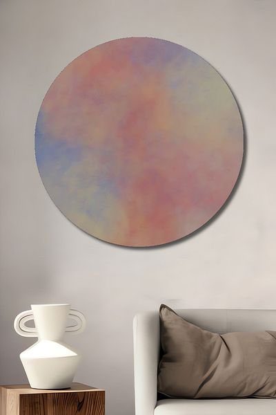 Teona Ahşap Pastel Clouds Decorativ Lemn MDF Rotund Acasă, Locul de Muncă Pictură Perete