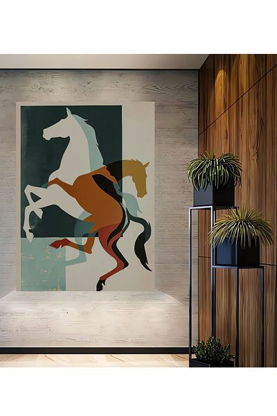 Teona Ahşap Călări abstracte decorative din lemn MDF dreptunghiular pentru pictură murală acasă, la locul de muncă