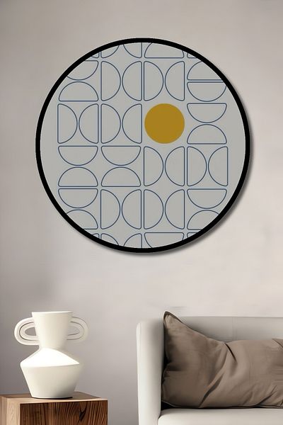 Teona Ahşap MDF din lemn cu modele geometrice rotunde decorative pentru casa, locul de munca pictura pe perete