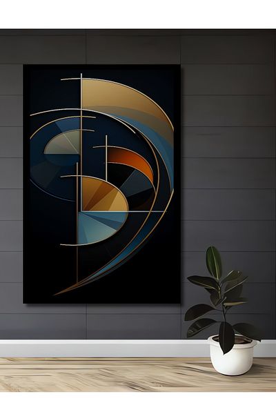 Teona Ahşap Geometric Elegance Decorativ Lemn MDF Dreptunghi Acasă, Locul de Muncă Pictură Perete