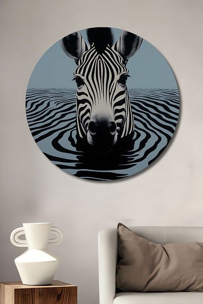 Teona Ahşap Zebra Model Lemn MDF Rotund Decorativ Acasă, Locul de Muncă Pictură Perete