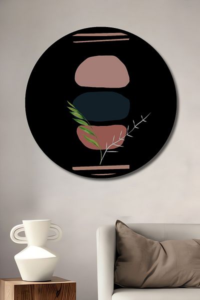 Teona Ahşap Modern Geometric Lemn MDF Rotund Decorativ Acasă, Locul de Muncă Pictură Perete