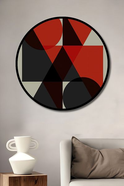 Teona Ahşap Geometric Abstract Decorativ Lemn MDF Rotund Acasă, Locul de Muncă Pictură Perete