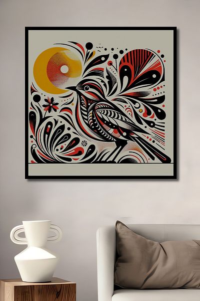 Teona Ahşap Păsări abstracte colorate din lemn MDF dreptunghiular decorativ pentru acasă, pictură murală la locul de muncă