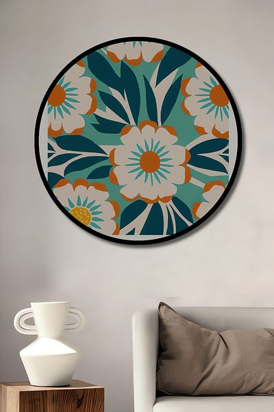 Teona Ahşap Floare Madrid Lemn MDF Rotund Decorativ Acasă, Locul de Muncă Pictură Perete