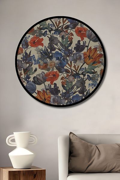 Teona Ahşap Grădina de flori Decorativă din lemn MDF Casă rotundă, pictură murală la locul de muncă