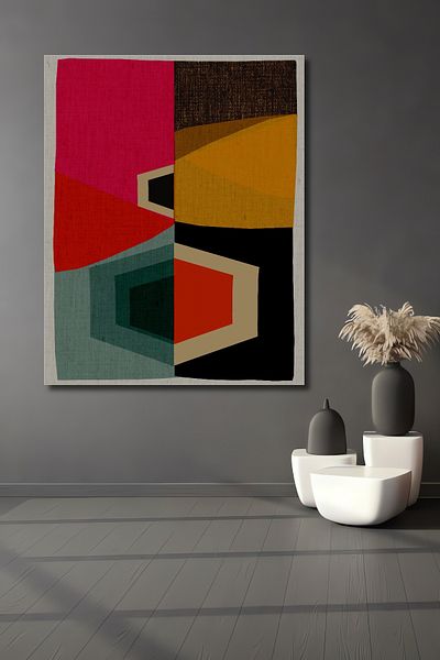 Teona Ahşap Decorativ Geometric Colorat Lemn MDF Dreptunghi Acasă, Locul de Muncă Pictură Perete