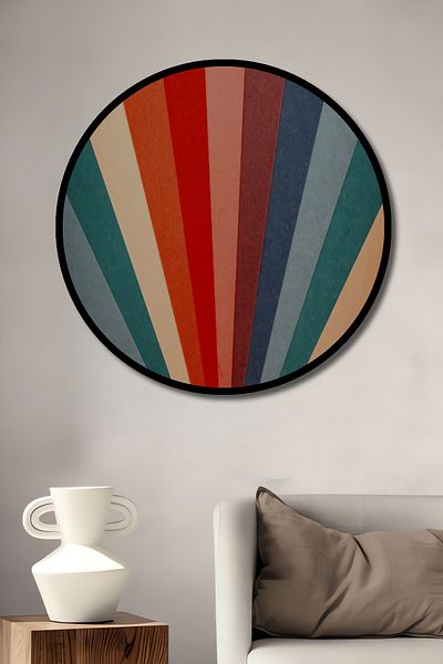 Teona Ahşap Colorat Geometric Lemn MDF Rotund Decorativ Acasă, Locul de Muncă Pictură Perete