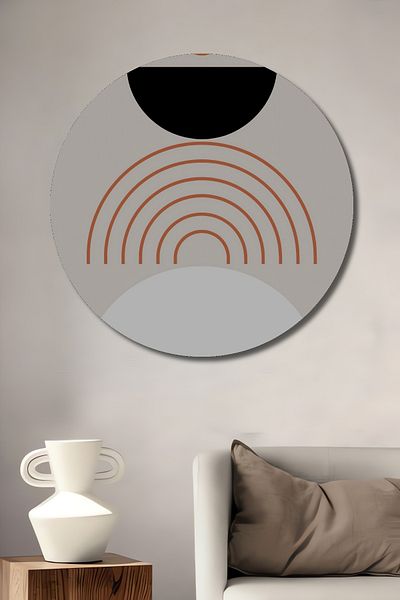 Teona Ahşap Modern Geometric Lemn MDF Rotund Decorativ Acasă, Locul de Muncă Pictură Perete