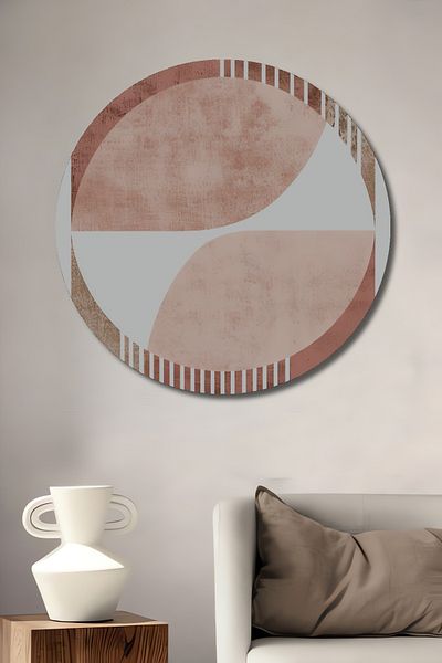Teona Ahşap Modern Geometric Lemn MDF Rotund Decorativ Acasă, Locul de Muncă Pictură Perete