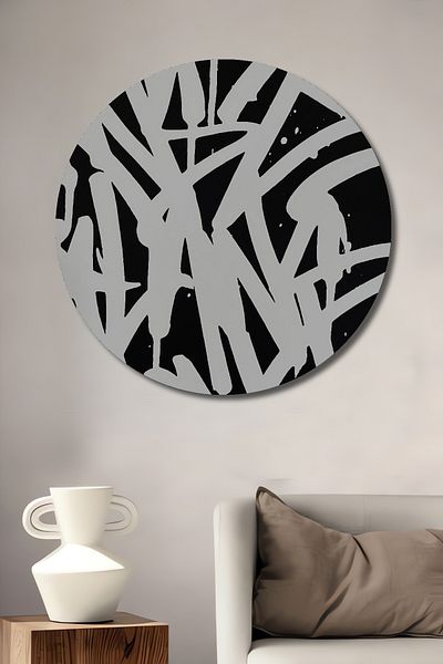 Teona Ahşap Graffiti Style Decorativ Lemn MDF Rotund Acasă, Locul de Muncă Pictură Perete