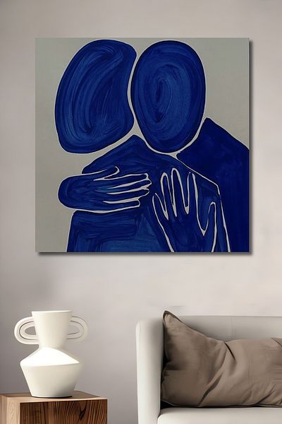 Teona Ahşap Blue Wrap Decorativ Lemn MDF Dreptunghi Acasă, Locul de Muncă Pictură Perete