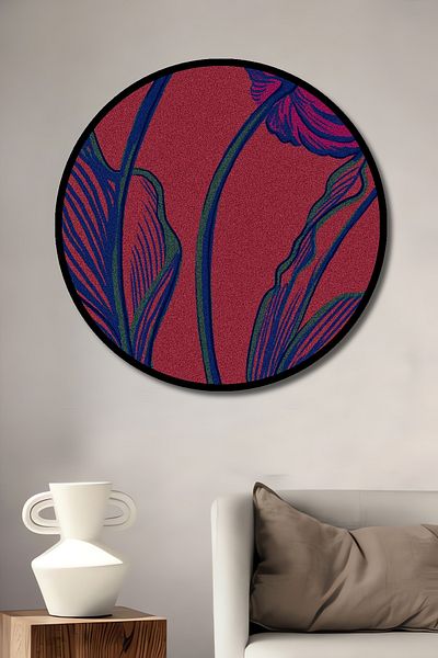 Teona Ahşap Lalele colorate decorative din lemn MDF rotund pentru casa, loc de munca pictura pe perete