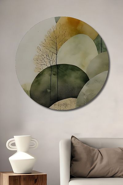 Teona Ahşap Nature Colors Decorativ Lemn MDF Rotund Acasă, Locul de Muncă Pictură Perete