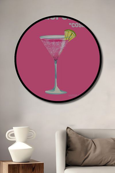 Teona Ahşap Cocktail Cosmopolitan Lemn MDF Rotund Decorativ Acasă, Locul de Muncă Pictură Perete