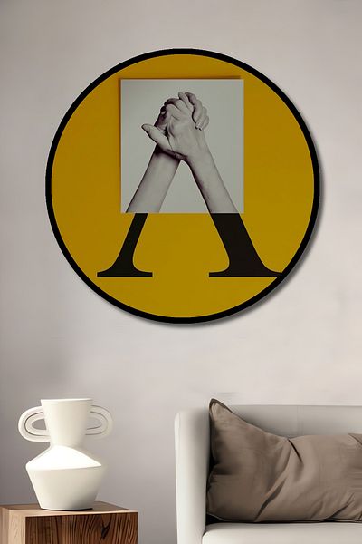 Teona Ahşap Mâini care se țin de mână din lemn MDF rotund decorativ pentru casă, loc de muncă pictură murală