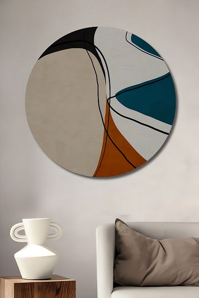 Teona Ahşap Abstracție Modern Lemn MDF Rotund Decorativ Acasă, Locul de Muncă Pictură Perete