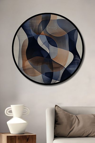 Teona Ahşap Model modern de val decorativ din lemn MDF rotund pentru pictura de perete acasa, la locul de munca