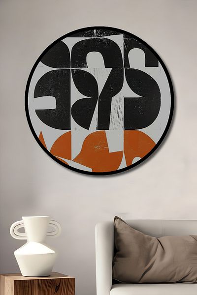 Teona Ahşap Acasă rotundă din lemn MDF decorativ geometric abstract, pictură murală la locul de muncă