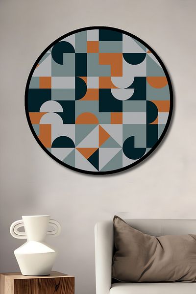 Teona Ahşap Model geometric abstract din lemn MDF rotund decorativ pentru casa, locul de munca pictura pe perete
