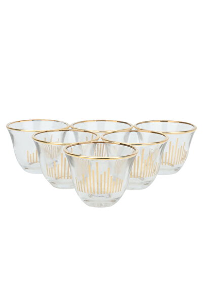 Alsaif Gallery Al Saif Gallery Glass Cupssaucers Set, 6 Pieces, 90 Ml - Clear