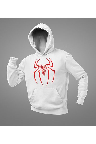 SEVBANO Spider-Man Logo Printed Unisex Oversize Spider-Man Hoodie