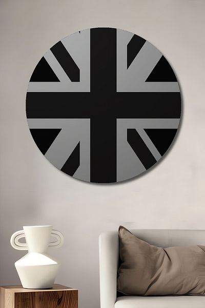 Teona Ahşap Drapelul Regatului Unit din lemn MDF rotund decorativ pentru casa, locul de munca pictura pe perete