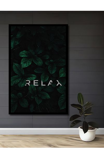 Teona Ahşap Decorativ Lemn MDF Dreptunghi cu Frunze Verzi Relax Home, Locul de Muncă Pictură de perete