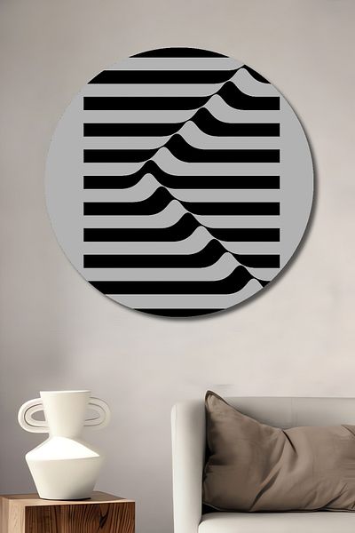 Teona Ahşap Motive de iluzie optică Decorativ din lemn MDF rotund pentru pictură pe perete acasă, la locul de muncă