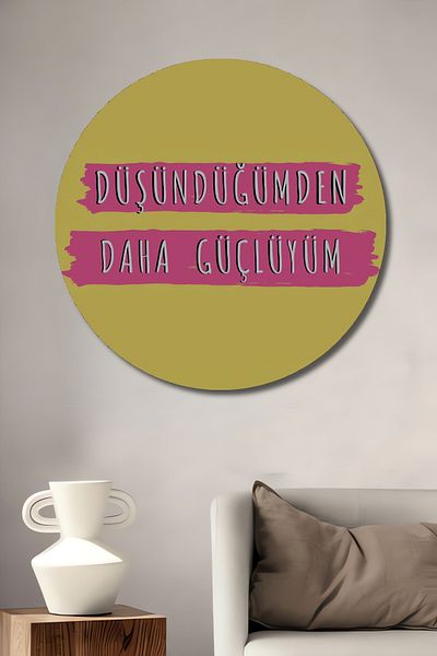 Teona Ahşap Sunt mai puternic Motivational Lemn MDF Rotund Decorativ Acasă, Locul de Muncă Pictură de perete