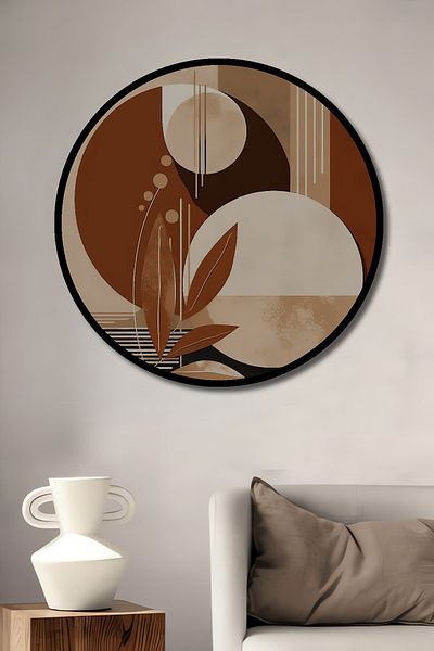 Teona Ahşap Model geometric abstract decorativ din lemn MDF rotund pentru pictura de perete acasă, la locul de muncă