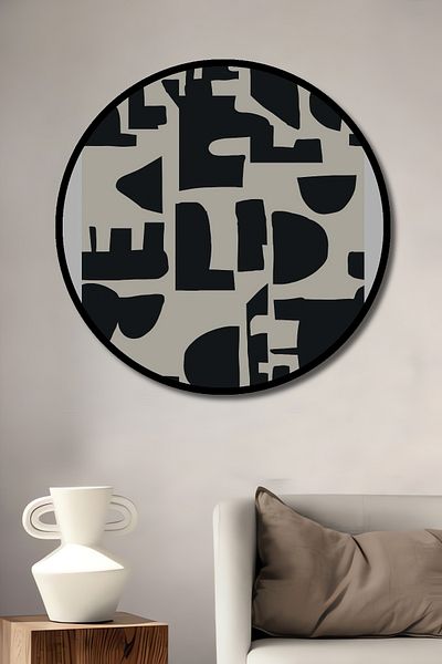 Teona Ahşap Abstracție Geometrică Lemn MDF Rotund Decorativ Acasă, Locul de Muncă Pictură Perete