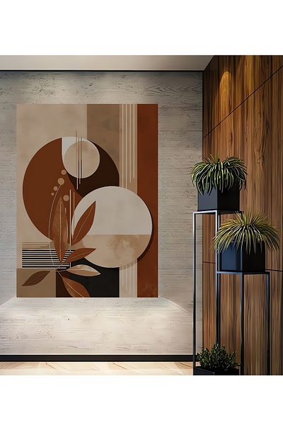 Teona Ahşap Model geometric abstract decorativ din lemn MDF dreptunghiular pentru pictura de perete acasa, loc de munca
