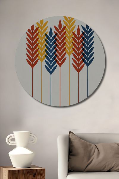 Teona Ahşap Vârfuri de grâu colorate, lemn decorativ MDF, rotund, pictură murală pentru loc de muncă