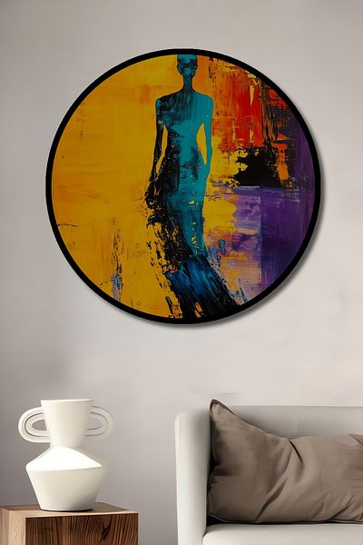 Teona Ahşap Dansul culorilor elegante Decorativ din lemn MDF rotund pentru casa, locul de munca pictura pe perete