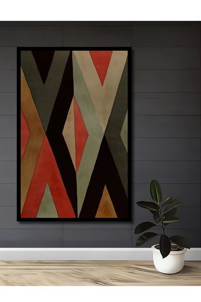 Teona Ahşap Model Geometric Modern Lemn MDF Dreptunghi Decorativ Acasa, Locul de Muncă Pictură Perete