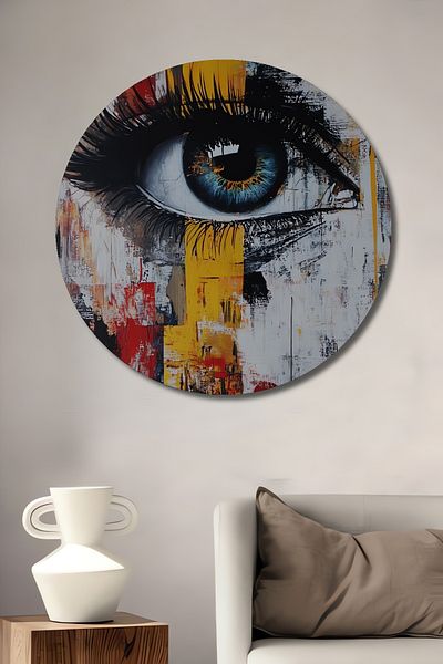 Teona Ahşap Decorativ pentru ochi abstract din lemn MDF rotund pentru casa, locul de munca pictura pe perete