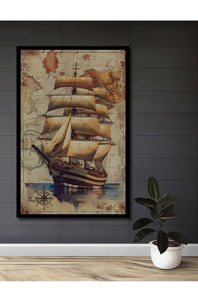 Teona Ahşap Harta lumii antice cu navigație din lemn MDF dreptunghiular decorativ pentru casă, loc de muncă pictură murală