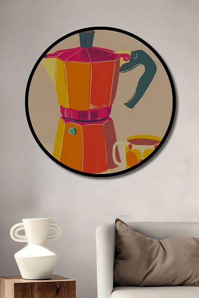 Teona Ahşap Mokapot colorat Cafea Deliciu Decorativ Lemn MDF Rotund Acasă, Locul de Muncă Pictură Perete