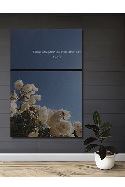 Teona Ahşap Trandafiri albi Verse Lemn MDF Dreptunghi Decorativ Acasă, Locul de Muncă Pictură Perete