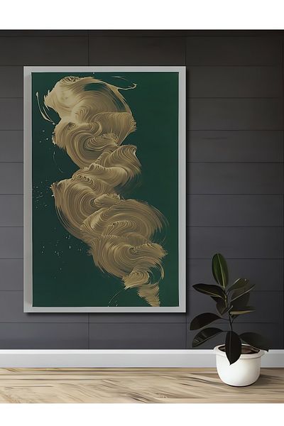 Teona Ahşap Perie de aur Abstract Lemn MDF Dreptunghi Decorativ Acasă, Locul de muncă Pictură murală