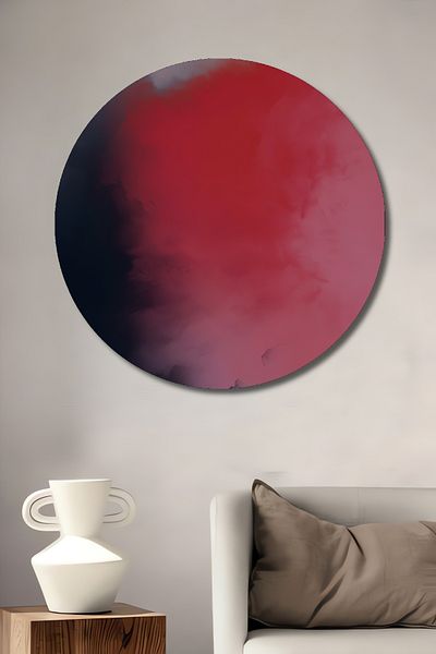 Teona Ahşap Explozie de culoare abstractă Lemn MDF rotund decorativ pentru casă, loc de muncă pictură murală