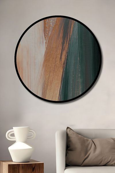 Teona Ahşap Abstract Brush Strokes Decorativ Lemn MDF Rotund Acasă, Locul de Muncă Pictură Perete
