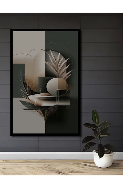 Teona Ahşap Plante geometrice abstracte decorative din lemn MDF dreptunghiular pentru pictura de perete acasa, loc de munca
